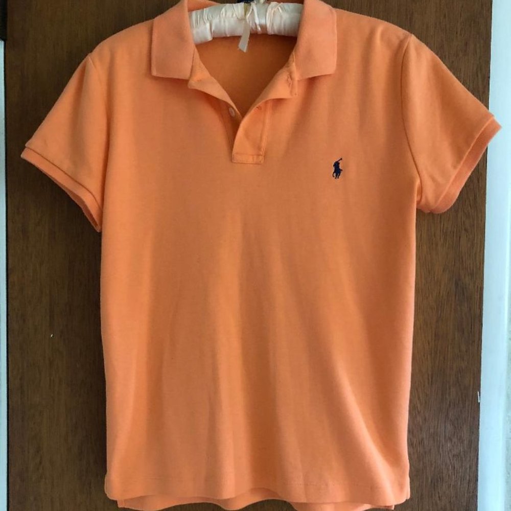 Ralph Lauren Sport, Orange, Women's Slim Fit, short sleeve, polo shirt, Size: Lg